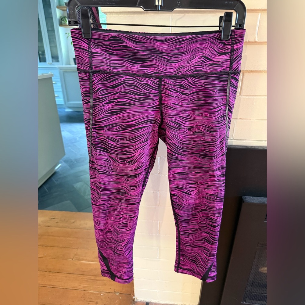 Lululemon Pink and Black Zebra Patterned Leggings